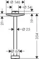 Technisches Diagramm eines Deckenanschlusses mit verschiedenen Durchmessern, geeignet für eine Kopfbrause, hergestellt von AXOR. Zeichnung zeigt Maße und Details des Produkts.